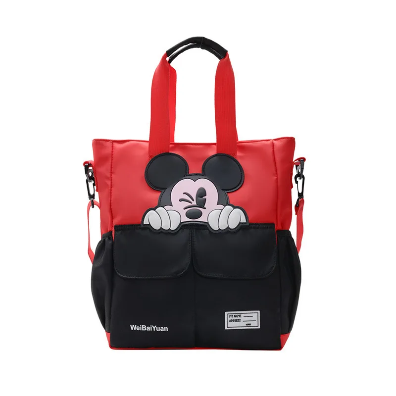 

Disney Mickey Minnie canvas kids diagonal bag lightweight handbags boys and girls school travel bags large capacity hand bags