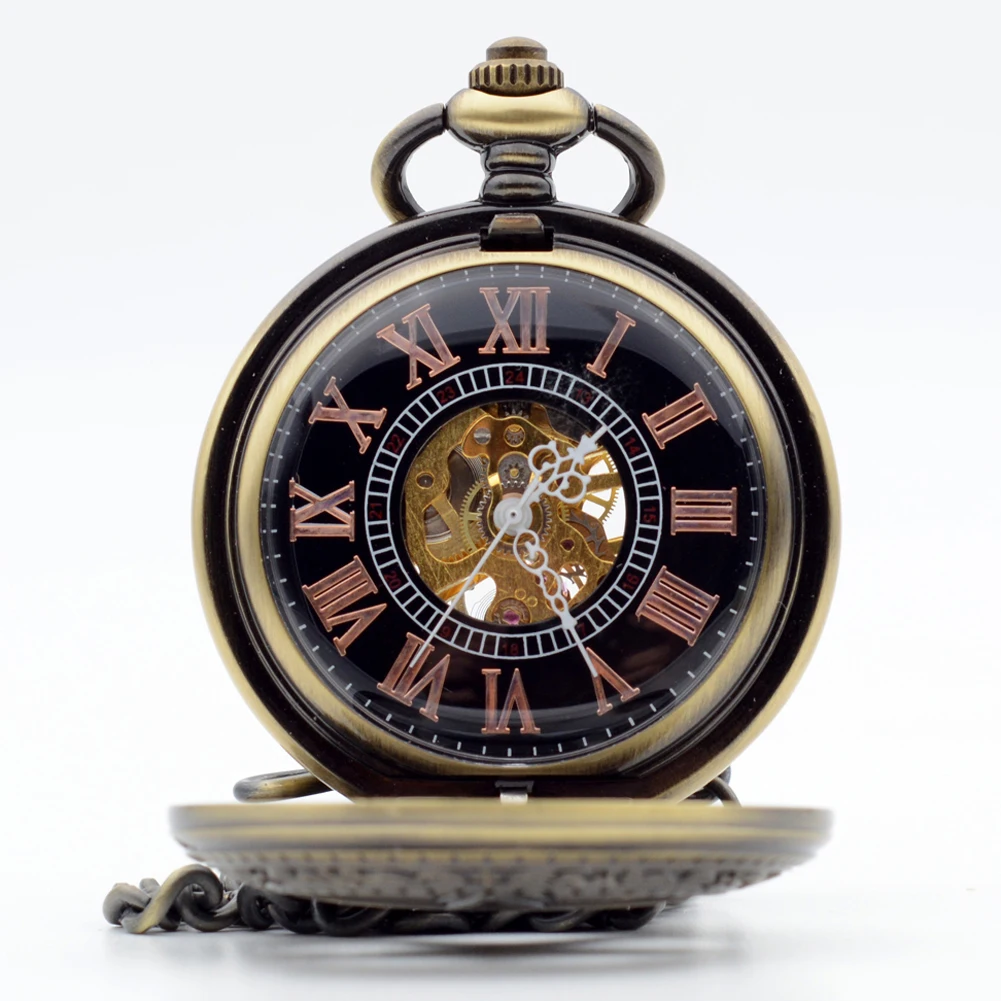 Механические карманные часы скелетоны с римскими цифрами|pocket watch skeleton|mechanical pocket