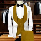 3 шт., мужской свадебный костюм, Блейзер, жилет и брюки