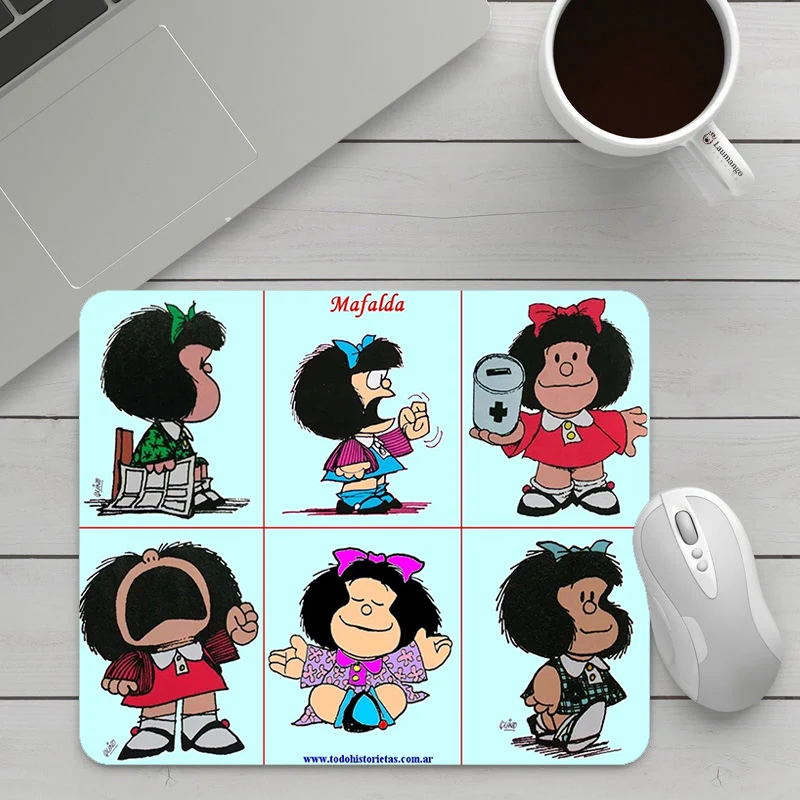 

Mafalda Mouse Pad Small Gaming Accessories PC Laptop Gamer Completo Mousepad Teclado Table Varmilo Keyboard Kawaii Anime Carpet