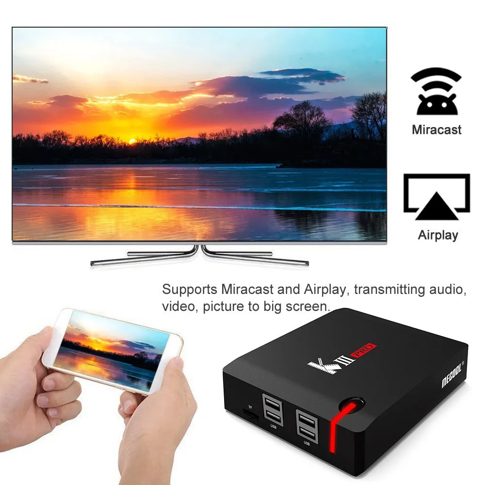 MECOOL KIII PRO DVB S2 T2 C Android 7 1 TV Box 3 Гб 16 ROM Amlogic S912 Восьмиядерный 2 4G/5G WiFi 4K 1000M Smart