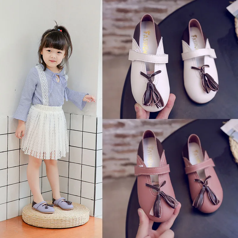 

2021 Autumn New Fashion Children Shoes For Girls Flats Shoes Princess Casual For Wedding Party Flats Shoes For Children 26-35