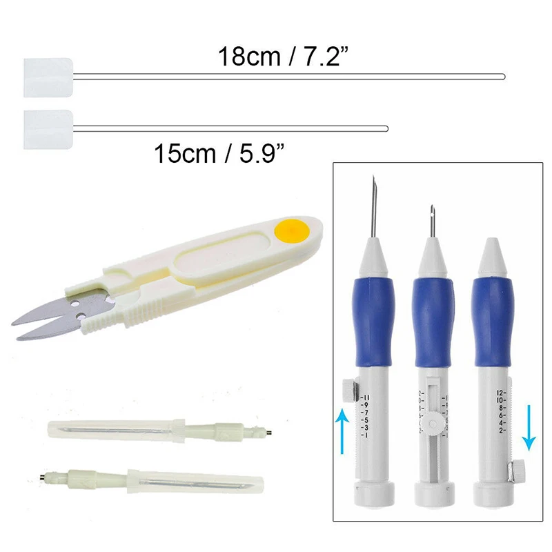 Magic Embroidery Pen Set Needle knitting Needles Tool Fancy Interchangeable Punch Tools Home Sewing Accessories | Дом и сад