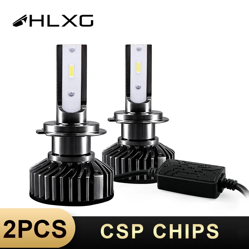 HLXG 6500K H7 LED CSP светодиодные чипы H4 H11 H8 H9 лампа мини налобный фонарь 12 в 80 Вт 12000LM 9005 HB3