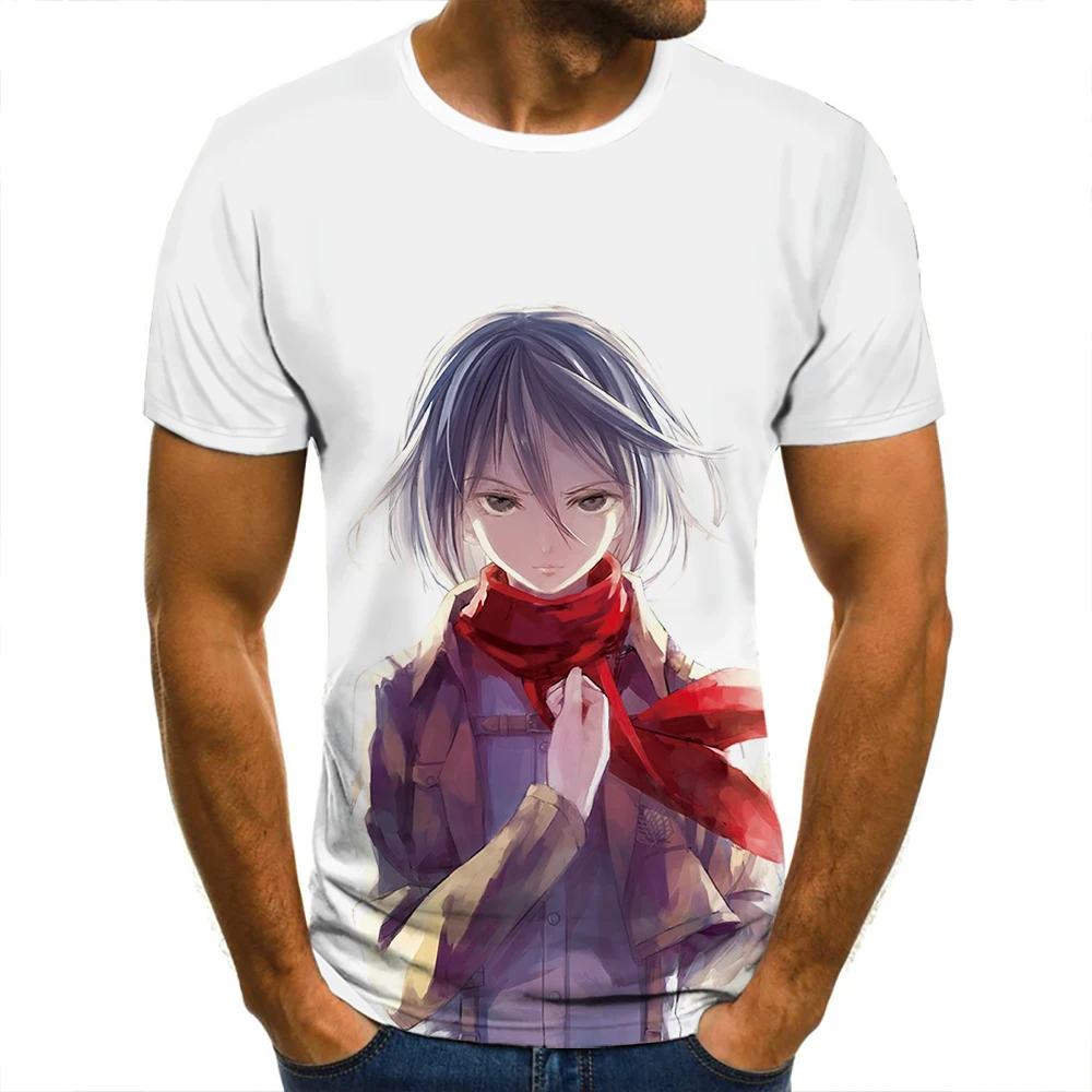 

3D Men T-Shirt Attack On Titan Mikasa Clothing Women Children Short Sleeve Cool Tees Fashion Casual Summer Boy Kids Streetwear