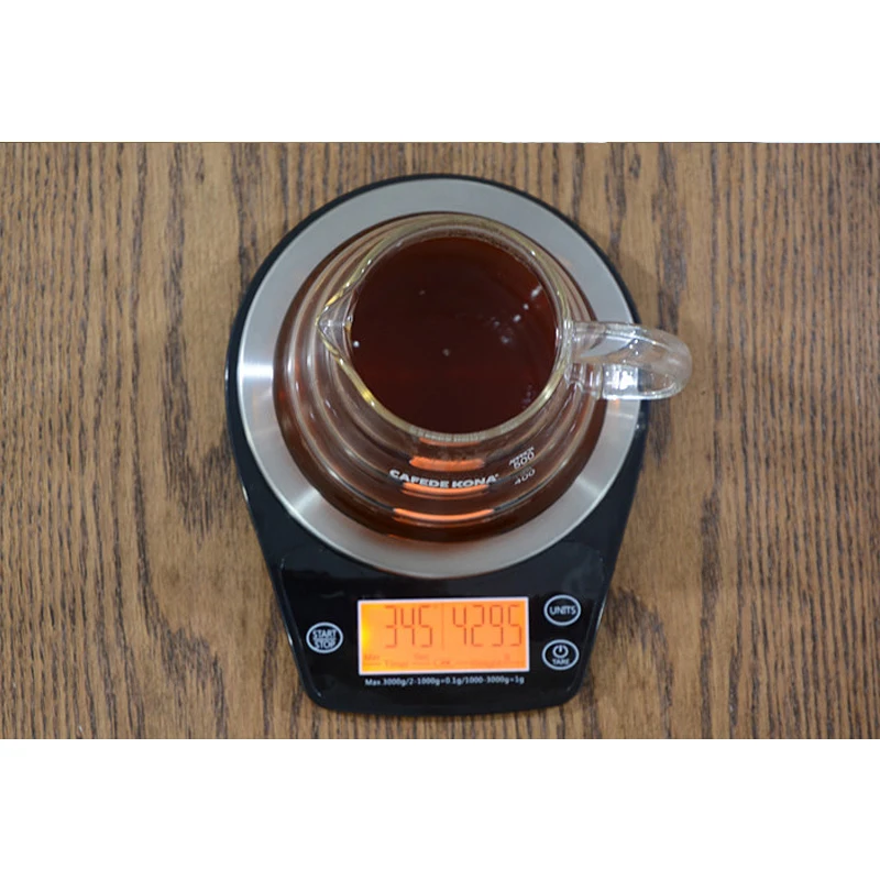 

3kg/0.1g Electronic Kitchen Scale Digital Timing Hand Coffee Scale Round Stainless Steel Scale Food Scale LCD Backlight Display