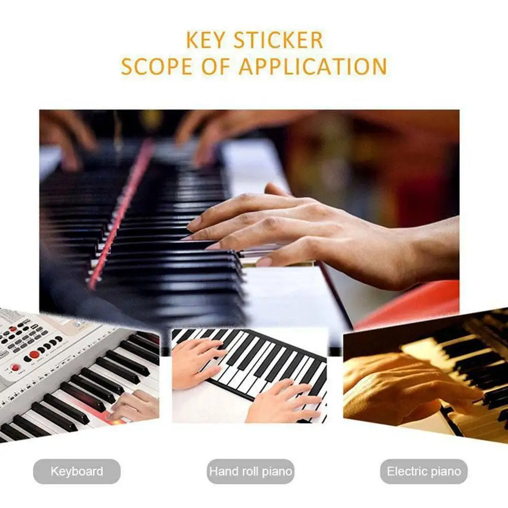 Пианино клавишные Стикеры s красочная Прозрачная ПВХ пленка для наклейки пианино