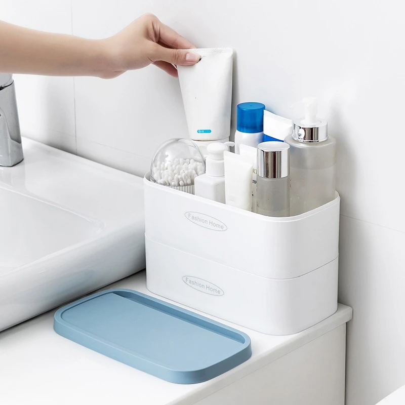 

LUDA Multifunctional Desktop Storage Box Jewelry Cosmetic Mask Medicine Storage Box Plastic Storage Box 24X13X8.1cm
