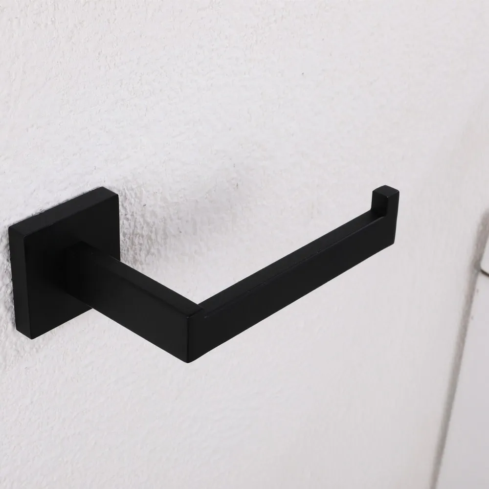 Набор аксессуаров для ванной комнаты черный крючок халата вешалка полотенец