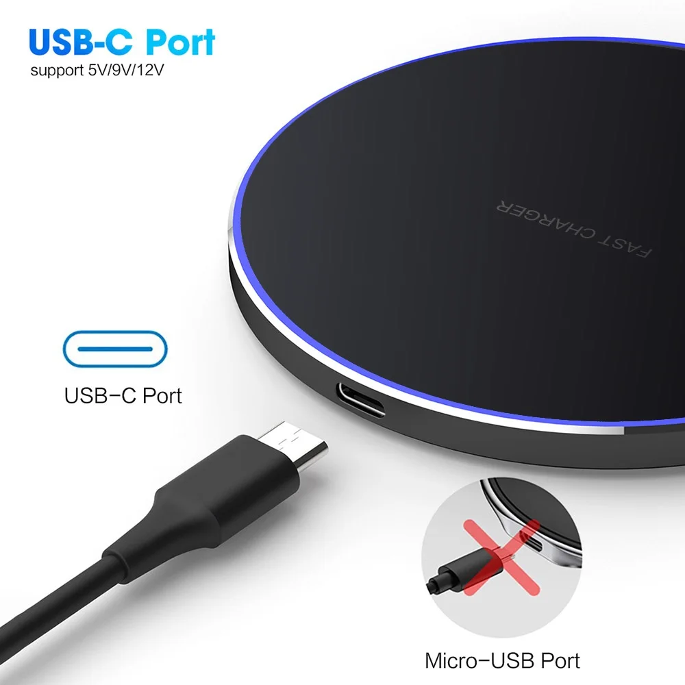 30W Qi Wireless Charger For iPhone 12 11 Pro Xs Max Mini X Xr 8 Induction Fast Charging Pad Samsung s8 s9 s10 note | Мобильные