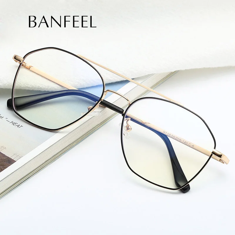 Ретро очки металлические Золотые для близорукости женщин и мужчин оправы очков