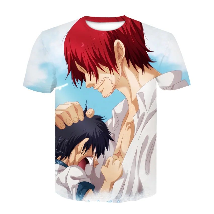 Аниме one piece Графические футболки для всей семьи модные 3D Мужская одежда футболка