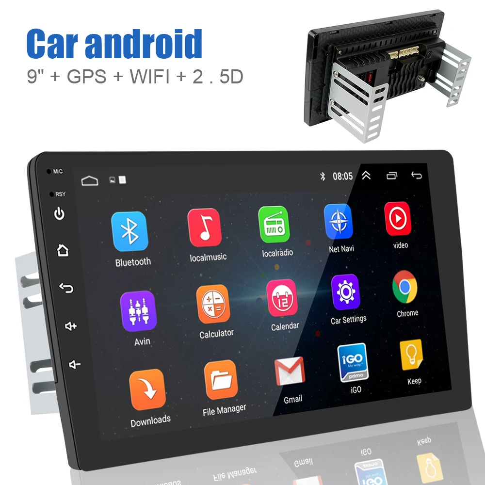 Автомагнитола 2 Din 4 ядра GPS Wi-Fi Bluetooth-плеер 1 ГБ/2 ГБ 9 дюймов Android 10 0 мультимедийный