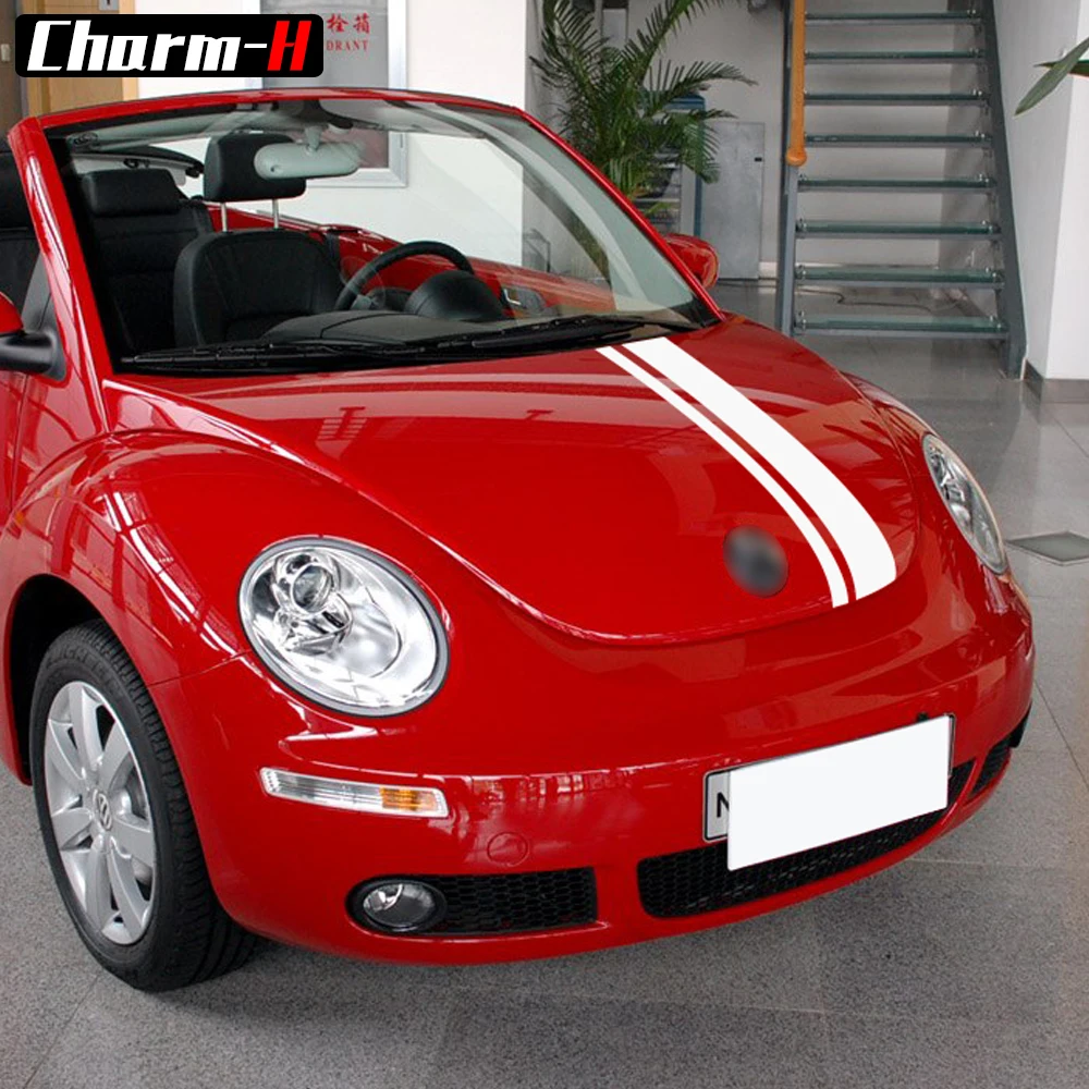 Автомобильный Стайлинг кузова полосы виниловые наклейки комплект для Volkswagen Beetle 2002-2006 капот крыши задний багажник полосы наклейки аксессуары