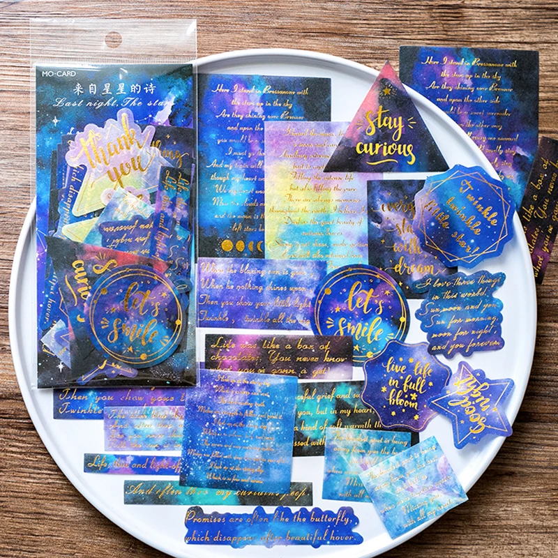

Tianzi 60Pcs/Package last night star decoration stationery sticker diary aesthetics scrapbook planner bullet magazine