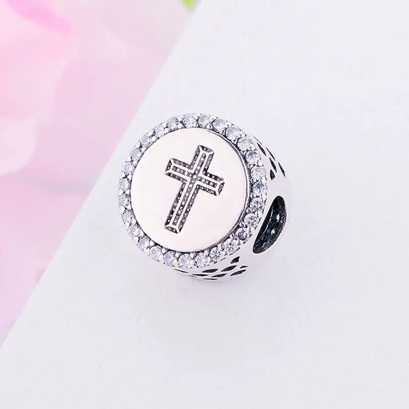 Браслет с шармами Love is Faith из серебра 100% пробы|Бусины| |