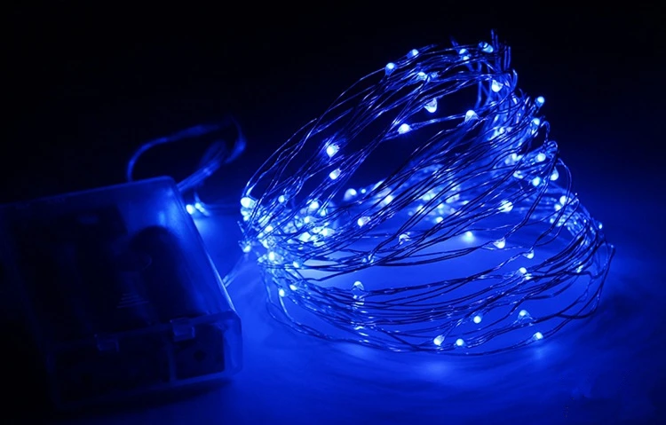 Синий Год Navidad 10 м 100LED огни Рождественские украшения с рождественской елкой украшения для дома вечерние украшения Noel, Q - Цвет: Синий