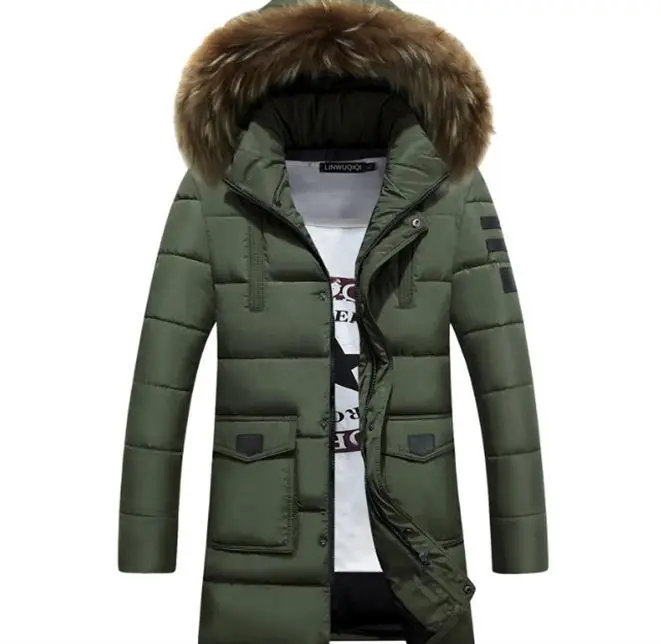 Men's Cotton-padded Clothes Winter Youth Mid-length Korean-style Stylish Slim Fit Handsome Cotton-padded Jacket