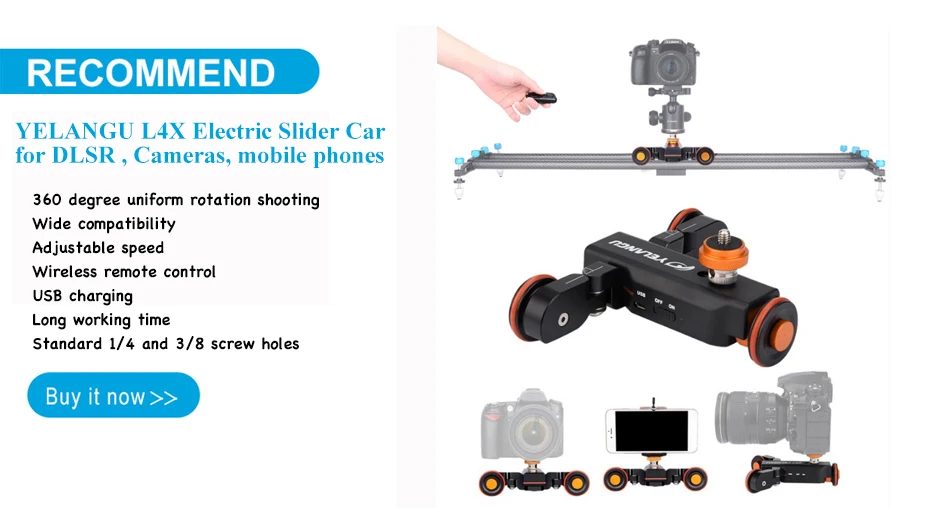 YELANGU L4X Autodolly Электрический ползунок моторизованный шкив автомобиля Cine Dollies шкив роликовый Скейтер с беспроводным пультом дистанционного управления для DLSR и т. д