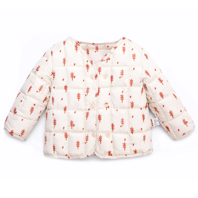 Детское пуховое пальто короткая хлопковая куртка для мальчиков и девочек теплая