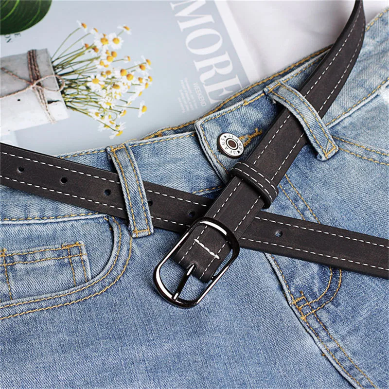 

2020 2.5cm Wide Leather Waist Strap Belt Black Brown High Quality Women Square Metal Buckle Belts Ladies Female Belts For Jeans