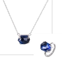 sterling silver jewelry set candy sweety rings necklace natural crystal nano spinel ring 2021 new gift