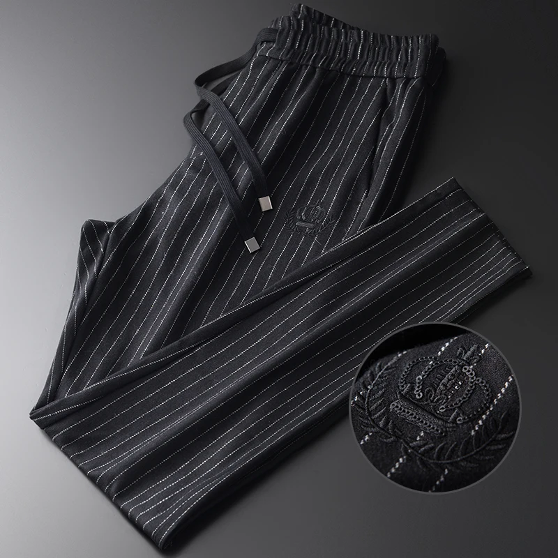 Minglu протектор смешивание шерсти мужские брюки для девочек Роскошные украшение