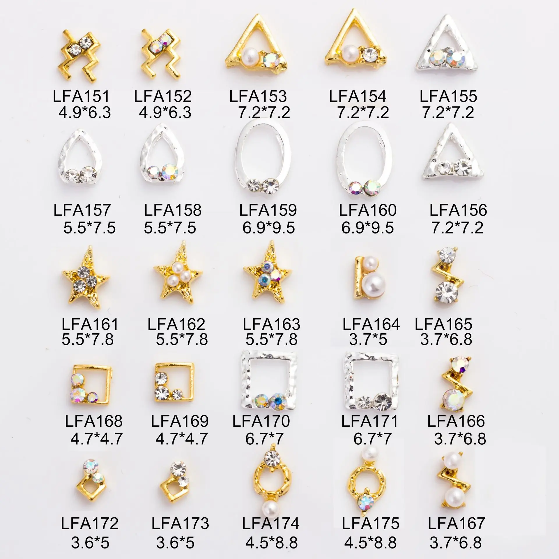 20 штук японский 3d сплав пустотелые геометрические украшения для ногтей Поставки