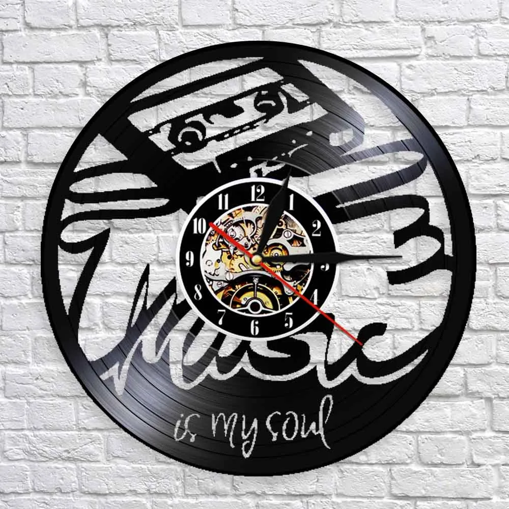 Настенные часы с виниловой записью винтажные виниловые украшения цитатами