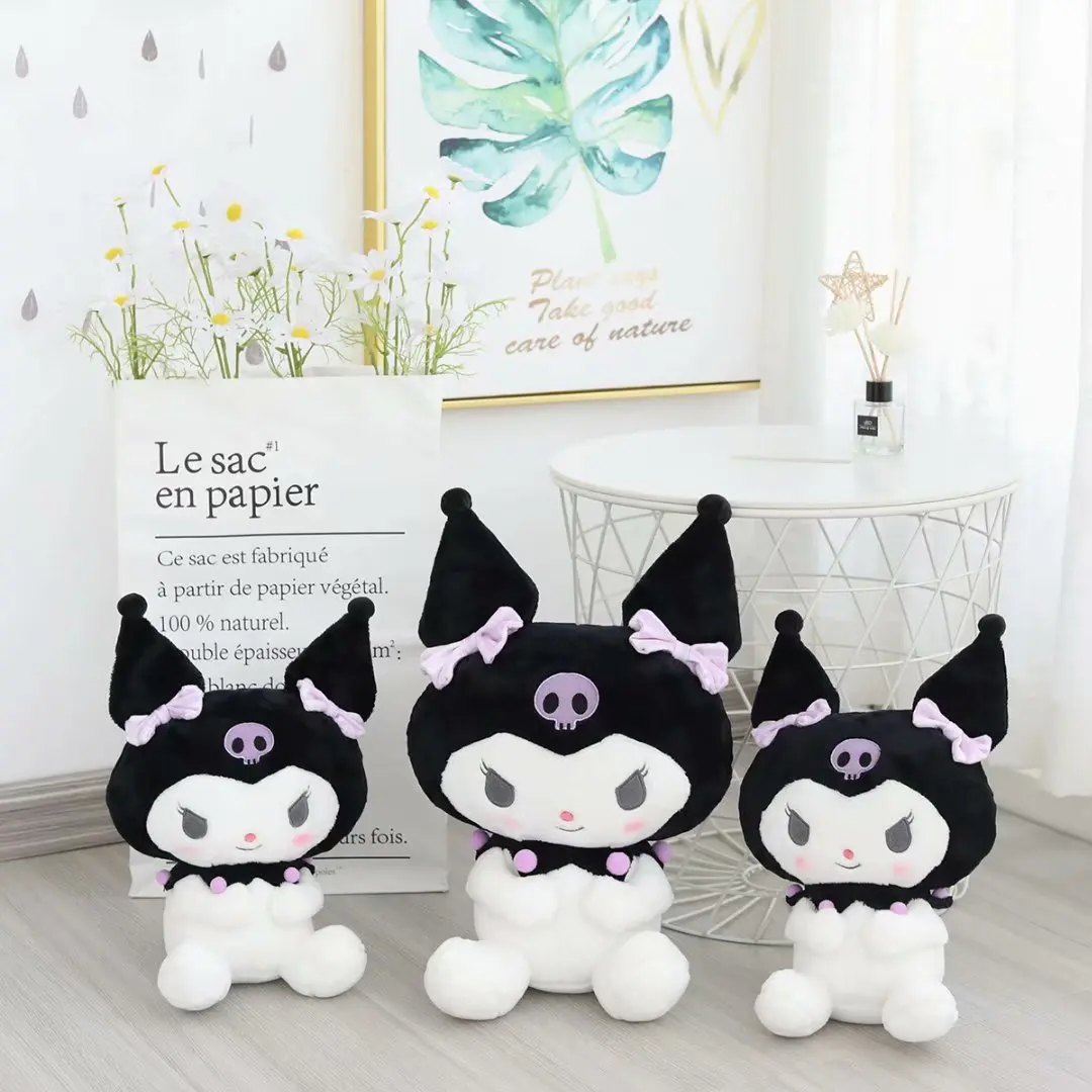 

Cartoon little devil Plush Doll kulomi pillow Plush filling sitting posture black and white large doll birthday gift toy cushion