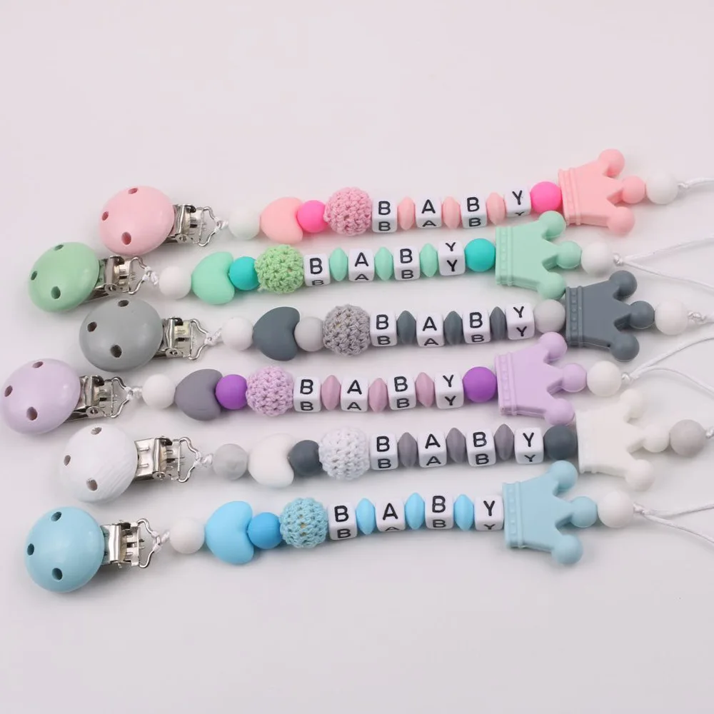 Силиконовая цепочка держатель для соски пустышки подвеска зажим силиконовая