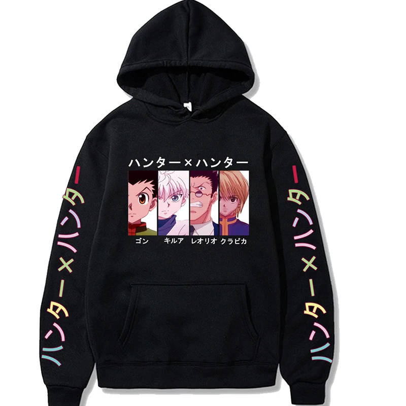 

Anime Hunter X Hunter Hoodies Men/women Killua Zoldyck Kawaii Manga Black Oversized Harajuku Fashion Hoodie Streetwear Clothes