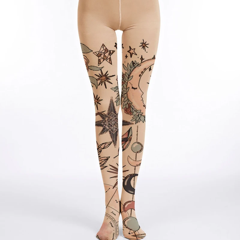 

Sexy gradual stockings Lolita stockings fashion printed pantyhose women's personalized socks trend pantyhose pink pantyhose