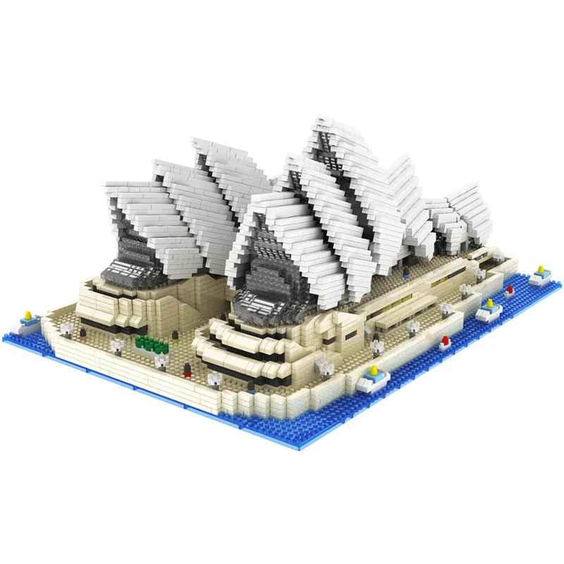 

PZX-9916 World Architecture Sydney Opera House 3D Model DIY 4131pcs Mini Diamond Blocks Bricks Building Toy for Children no Box