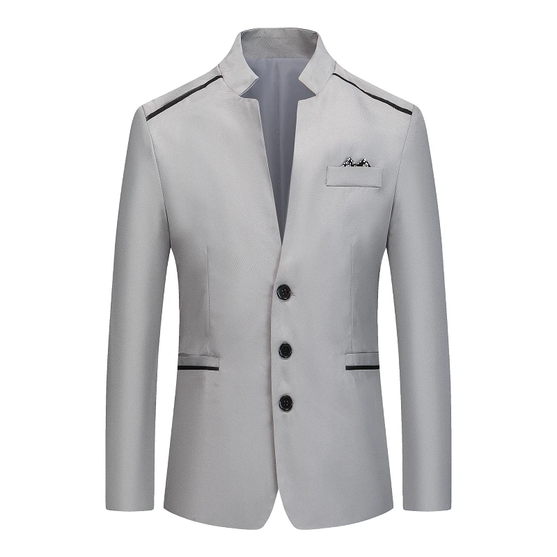 New Vintage Blazer Men 2020 Plus Size Chinese Style Business Casual Stand Collar Male Slim Jacket | Мужская одежда