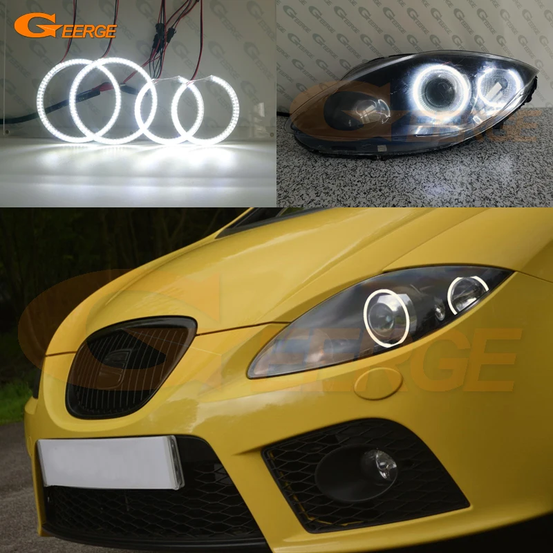 Для seat leon Mk2 1P facelift 2009-2012 ксеноновая фара отличная ультра яркая подсветка smd led angel eyes Halo Ring kit