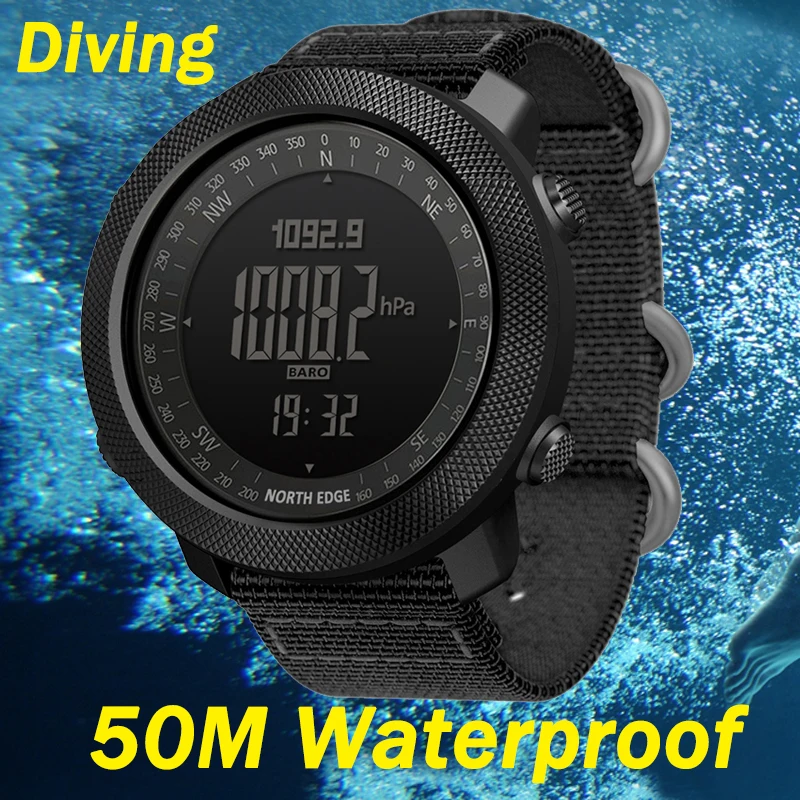 Мужские спортивные часы Diver для плавания водонепроницаемые с шагомером цифровые