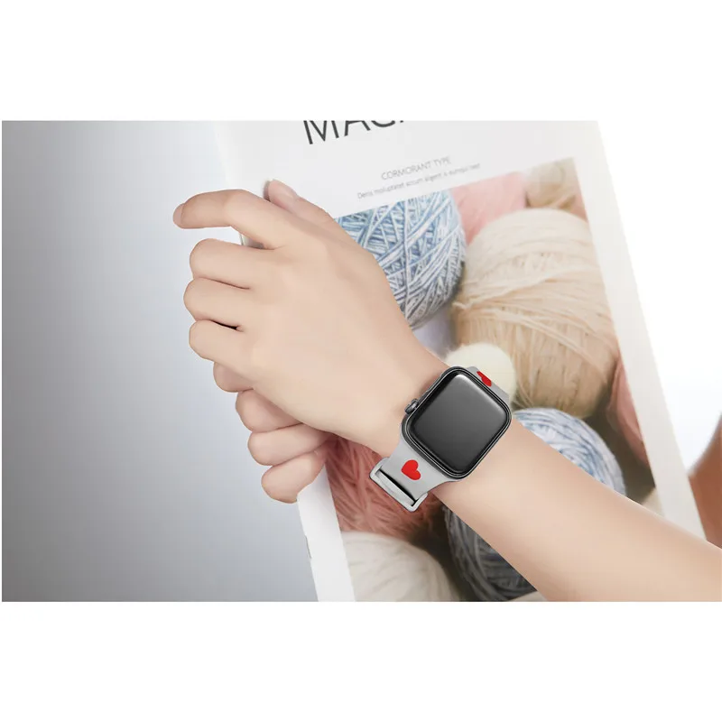 Ремешок сменный из мягкого силикона для apple Watch band Series 1 2 3 42/38 мм браслет на