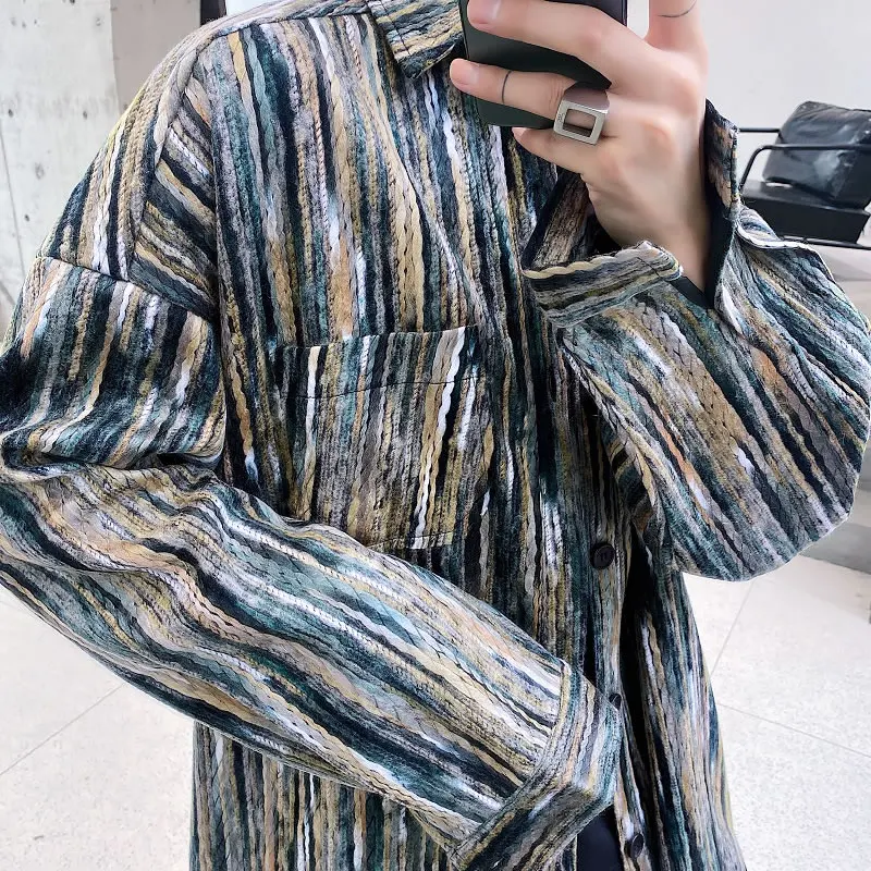 

XITAO Print Pattern Blouse Single Breast Full Sleeve Small Fresh Casual Striped 2021 Spring Autumn Plus Size Shirt ZY4164