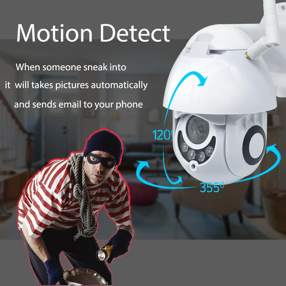 Камера Наружного видеонаблюдения с датчиком движения Wi-Fi IP66 1080P | Безопасность и