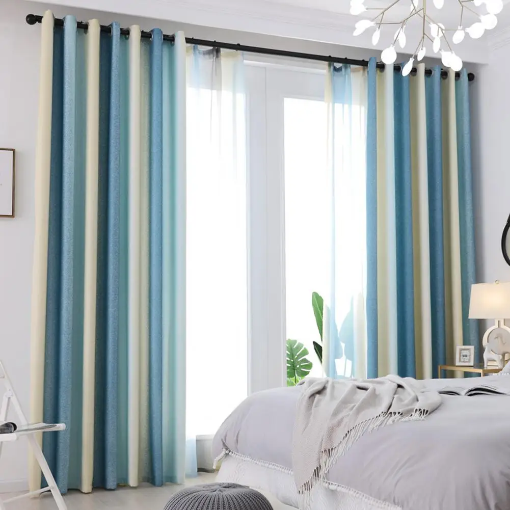 Multipurpose Helpful Semi Shading Gradient Curtain Polyester Window Drapes Washable for Dinning Room | Дом и сад
