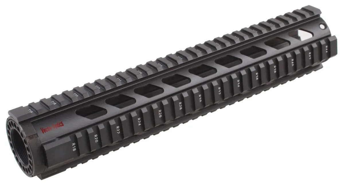 Векторная оптика предплечье бесплатно плавающий 12 ''Handguard Quad Picatinny Rails крепление системы резиновые чехлы