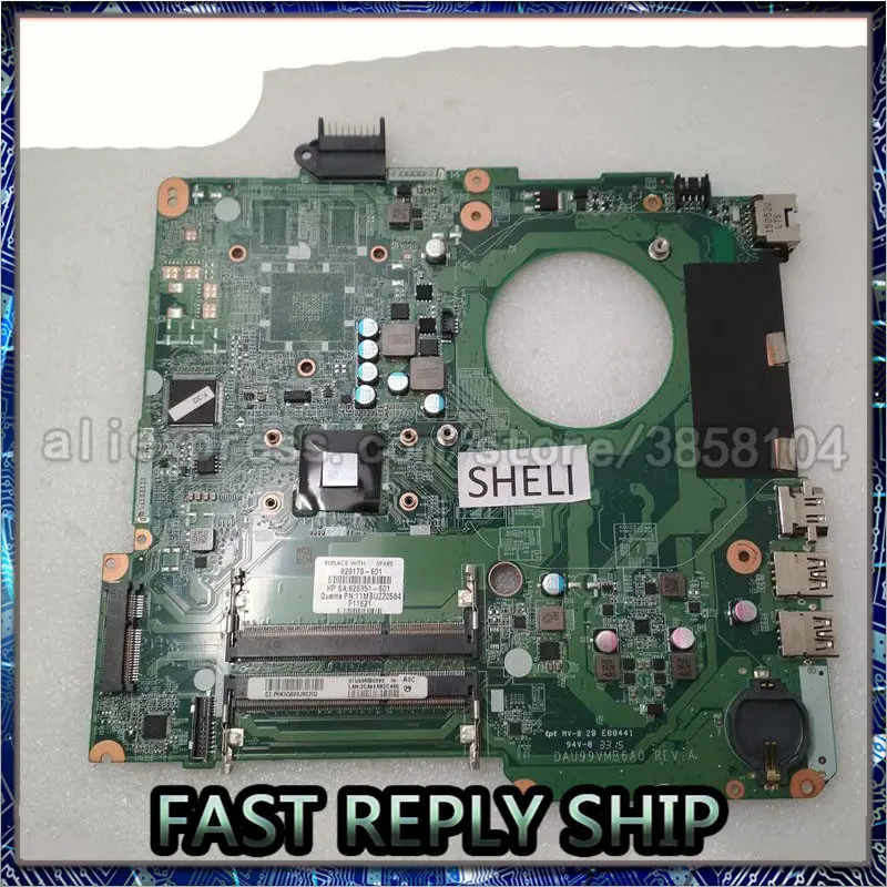 

SHELI для HP 15-F337WM 15-F материнская плата для ноутбуков ПК материнская плата с A8-6410 ЦП 828176-601 тест ОК