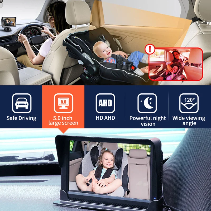 Goedkoop Baby Auto Spiegel Display Achterbank Baby Auto Camera Met Hd Nachtzicht Baby In Achter Gerichte Stoel Met 360 ° Brede 4.3/5