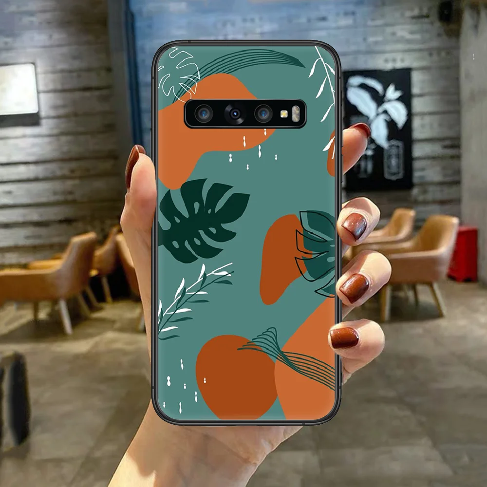 

Leaves Monstera Phone Case Cover For For SamSung Galaxy S Note 7 8 9 10 20 Uitra Plus E Lite Black black Cover Luxury Back