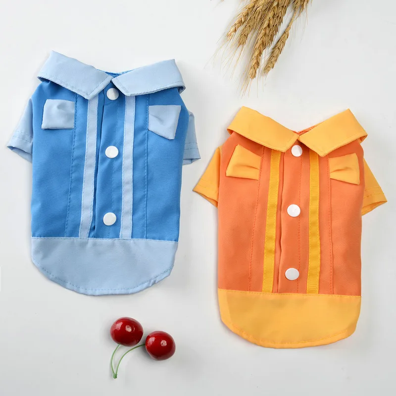 Spring Summer Pet Clothes for Small Dogs Shirt Puppy Pet Coat Jacket Dog Hoodies Chihuahua French Bulldog Teddy Clothing Outfit yellow strips bow dog hoodie cotton dog clothes dog hoodies for french bulldog teddy sunflower white pullover hoody shirt pet 6
