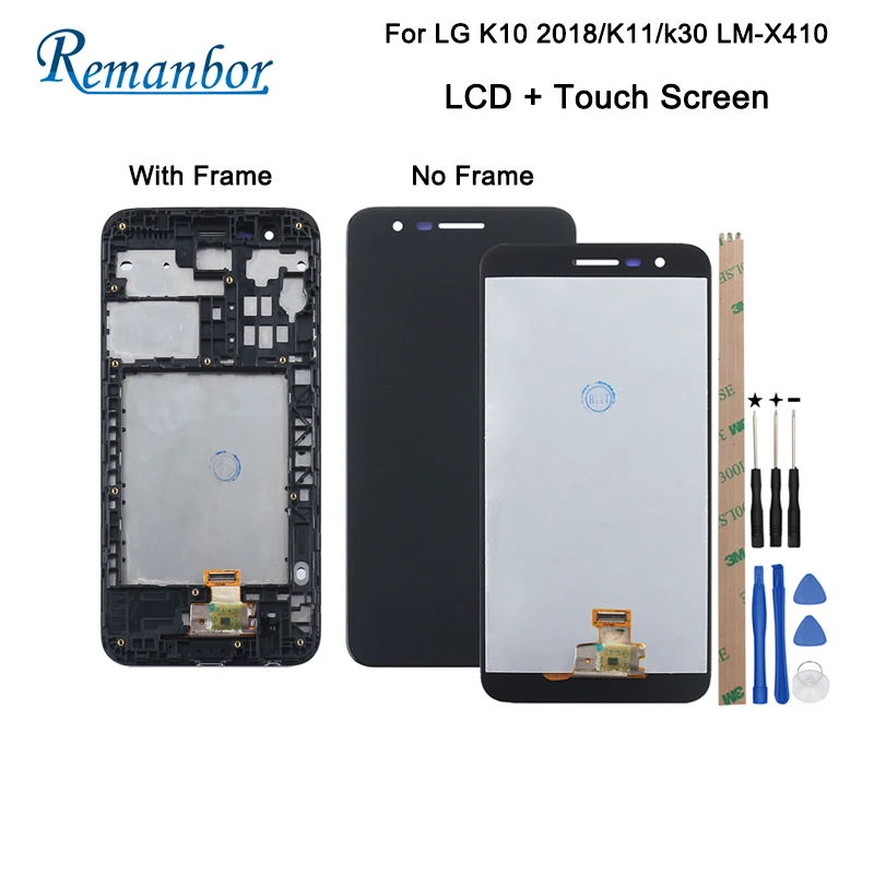 Remanбор для LG K10 2018 K11 ЖК дисплей и сенсорный экран с рамка Запасные детали K30 LM X410