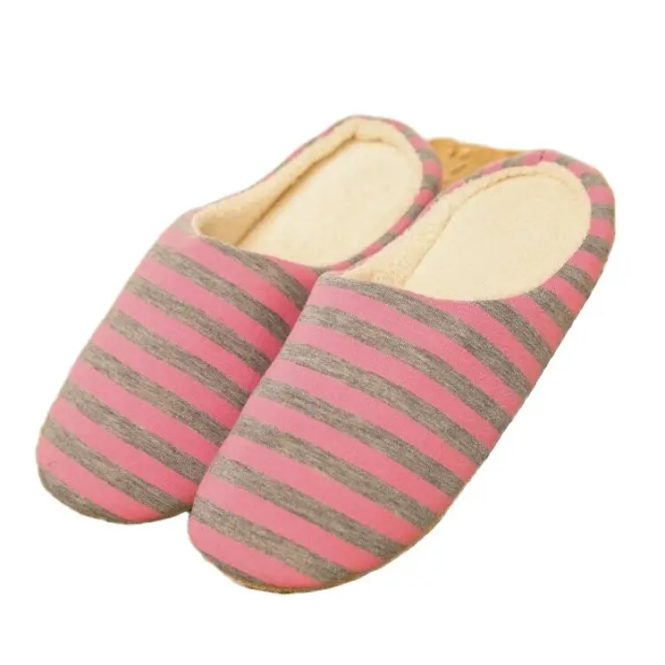 Женские тапочки в полоску мягкие домашние Хлопковая мужская обувь тапки Слиперы