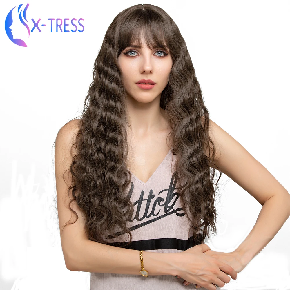 Синтетические темно коричневые парики для женщин доступно 6 цветов длинный