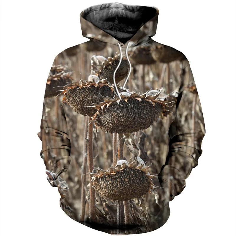 

3D printing sunflower series fashion casual Street hip hop zipper shirt Sweatshirt Hoodie